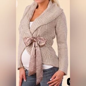 A Pea in the Pod wool Blend Wrap cardigan with satin tie, Sz.M